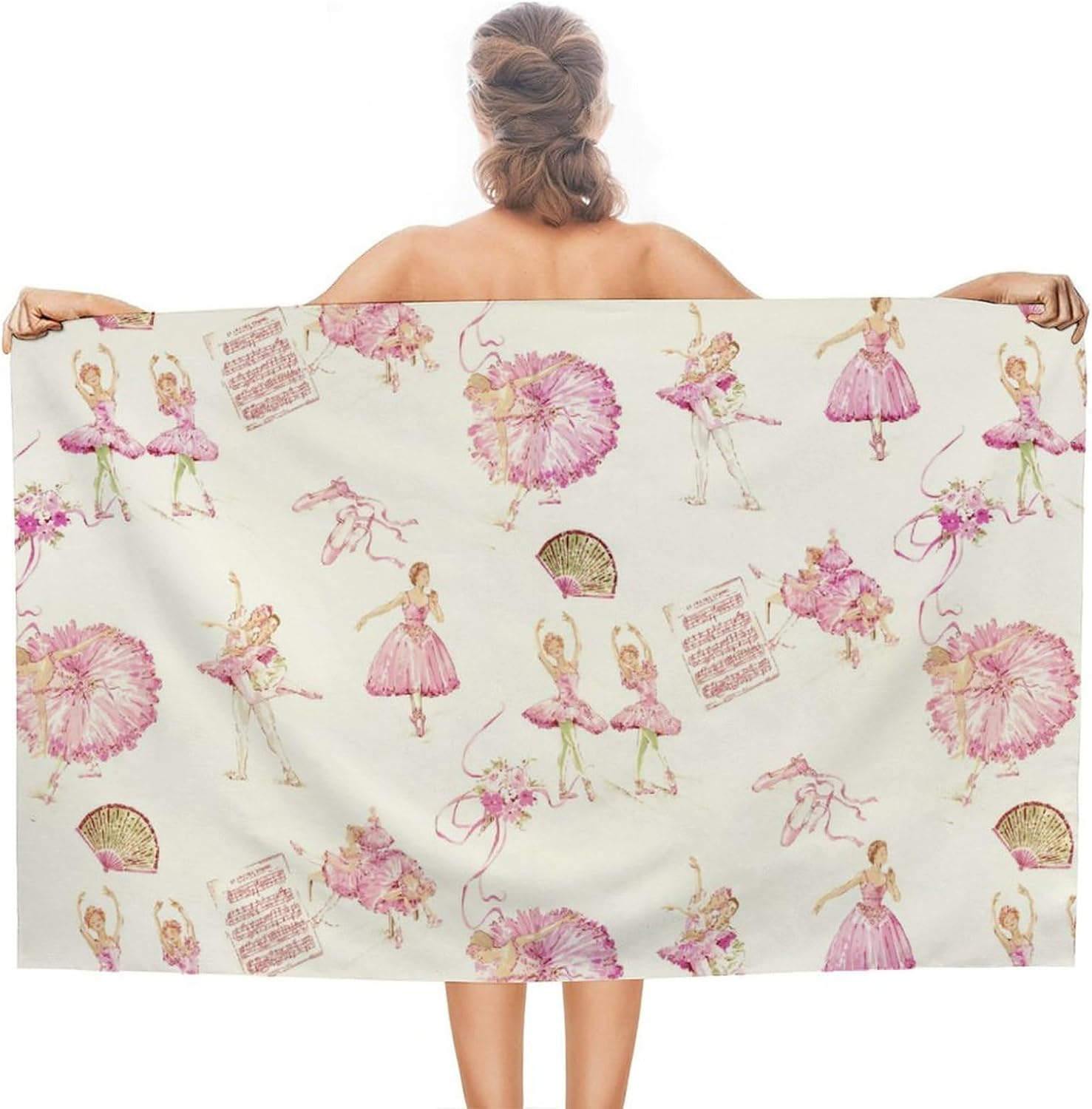 ERHN Retro Dancing Girl Beach Towel 130x80cm 1