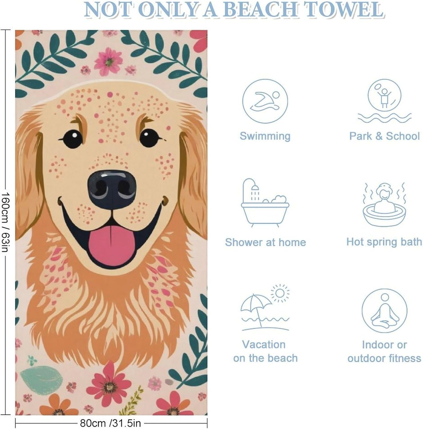 4SEE Oversize Beach Towel with Floral Design