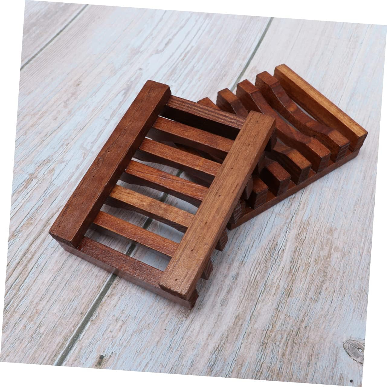 Beatifufu Classic Wooden Soap Dish Set 2 Pieces