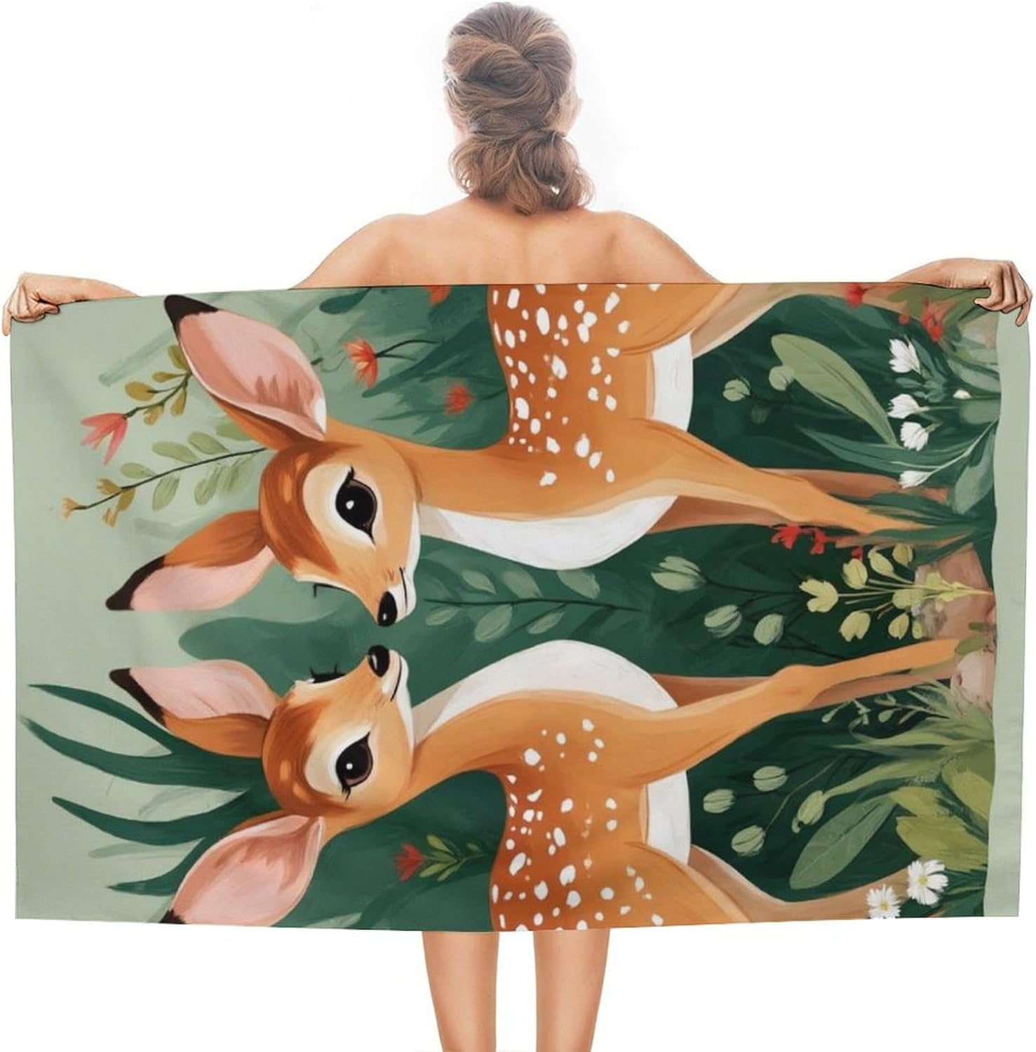 4SEE Oversize Soft Whitetail Deer Beach Towel