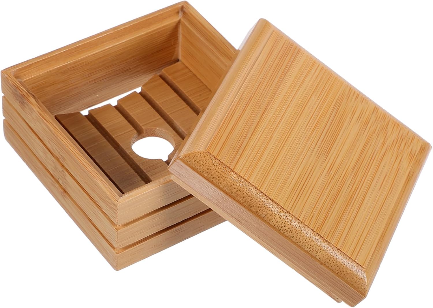 Wooden Soap Dish Sturdy Draining Holder for Kitchen Bathroom