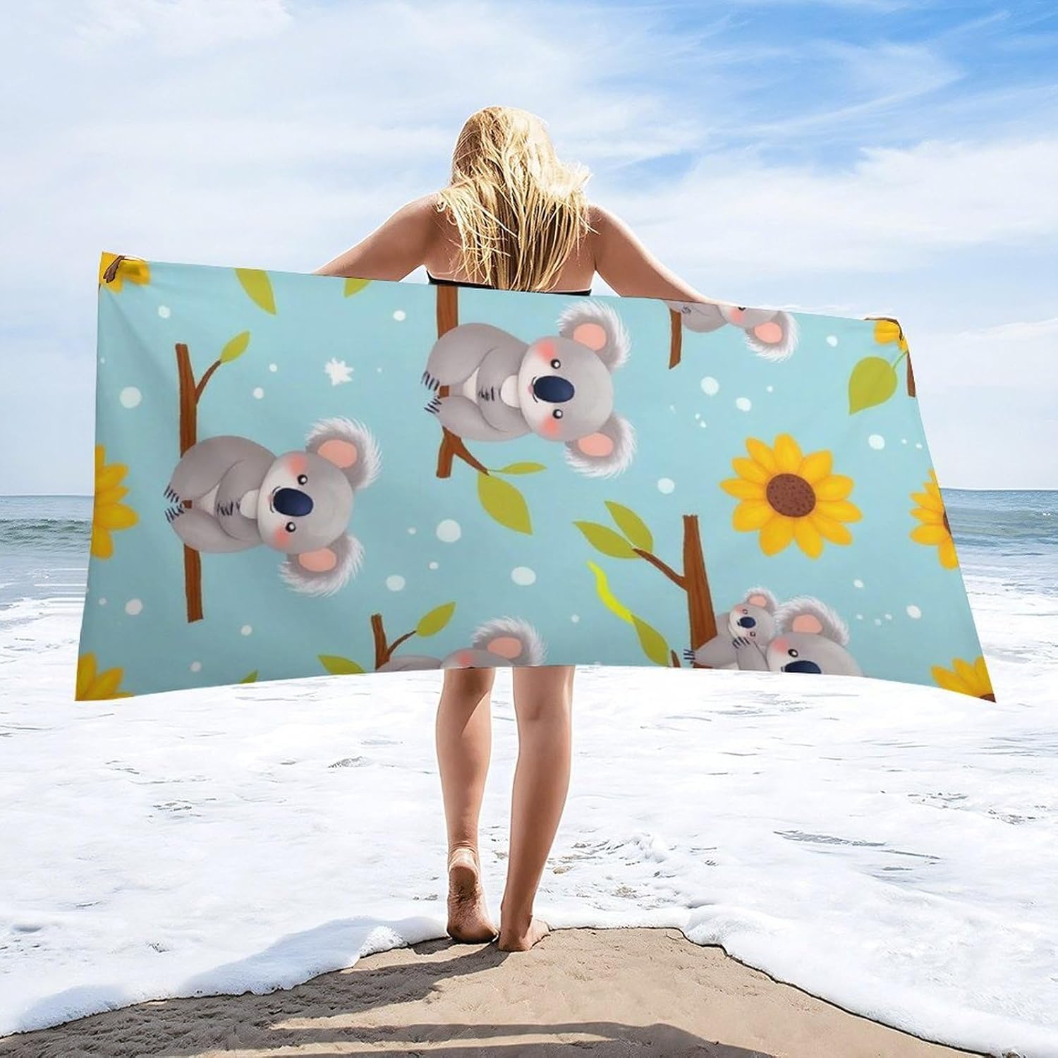 4SEE Extra Large Light Weight Beach Towels with Koala Bear Design