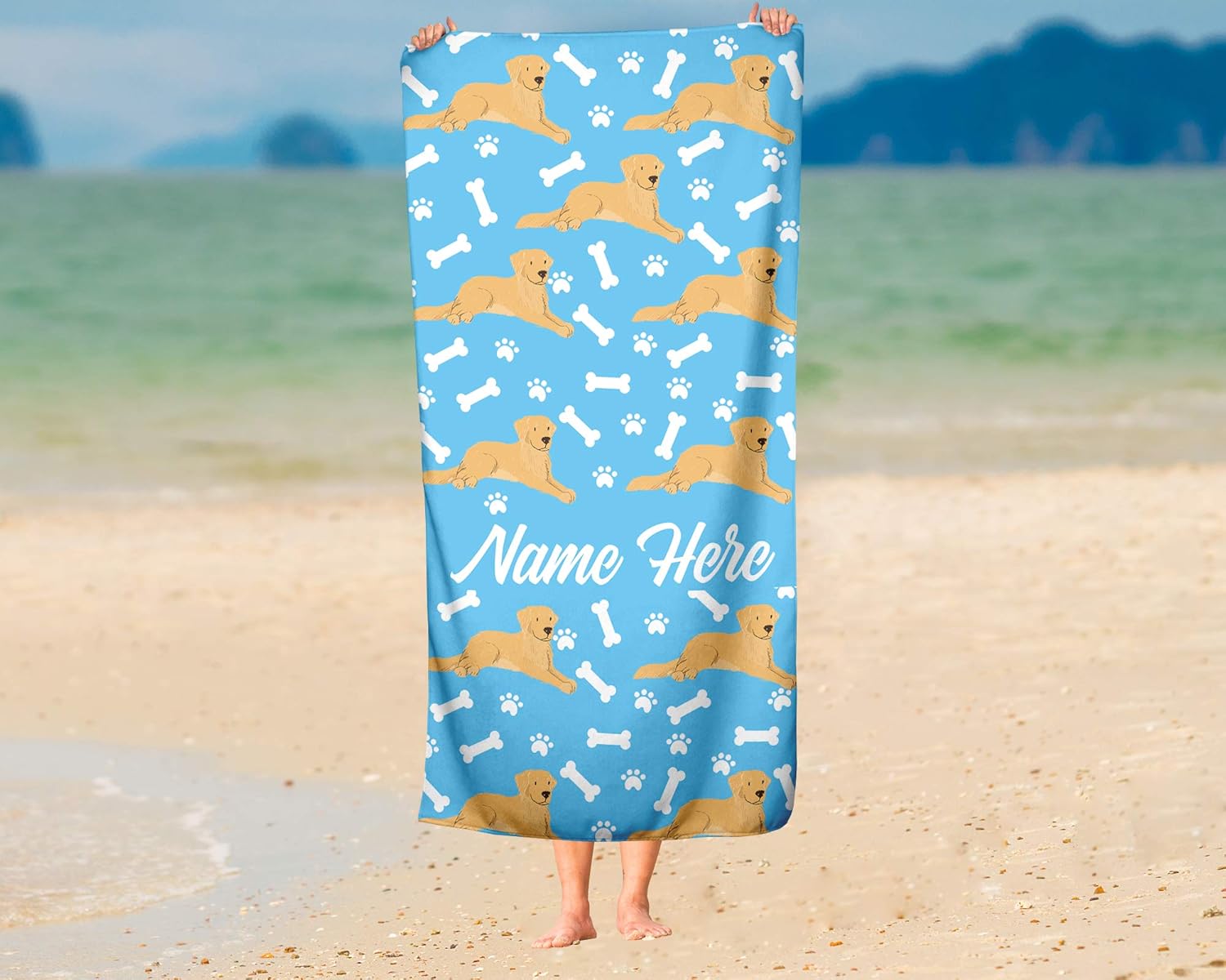 Personalized Pet Golden Retrievers Towel for Kids 1