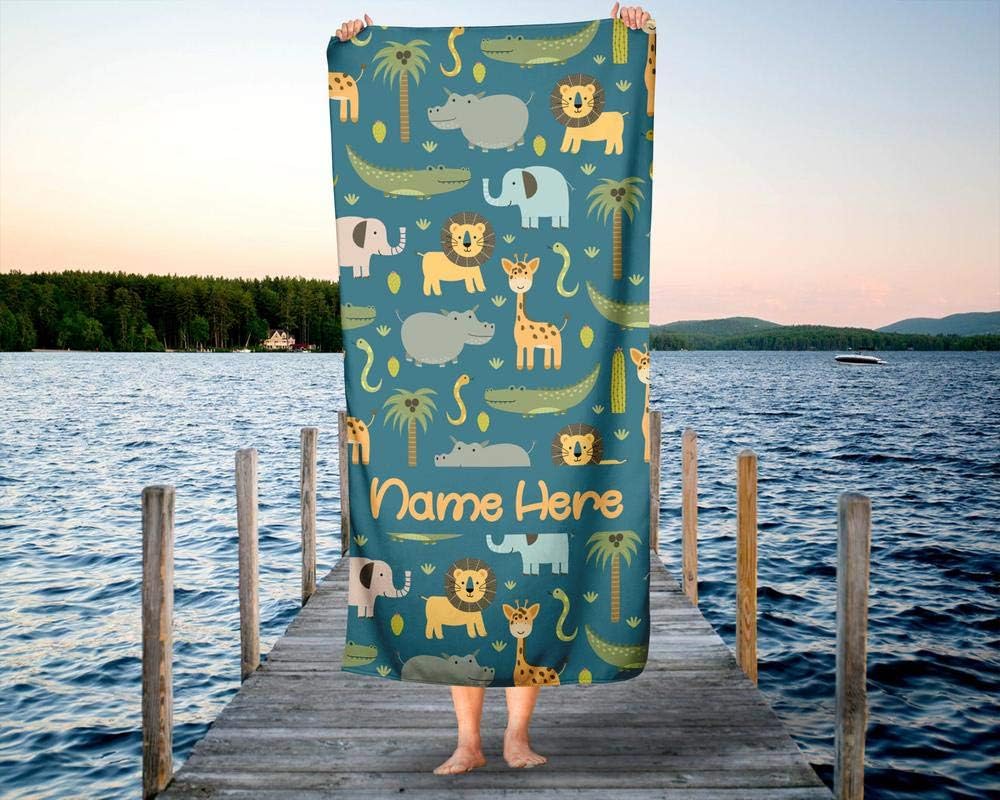 Personalized Safari Towel for Kids and Adults