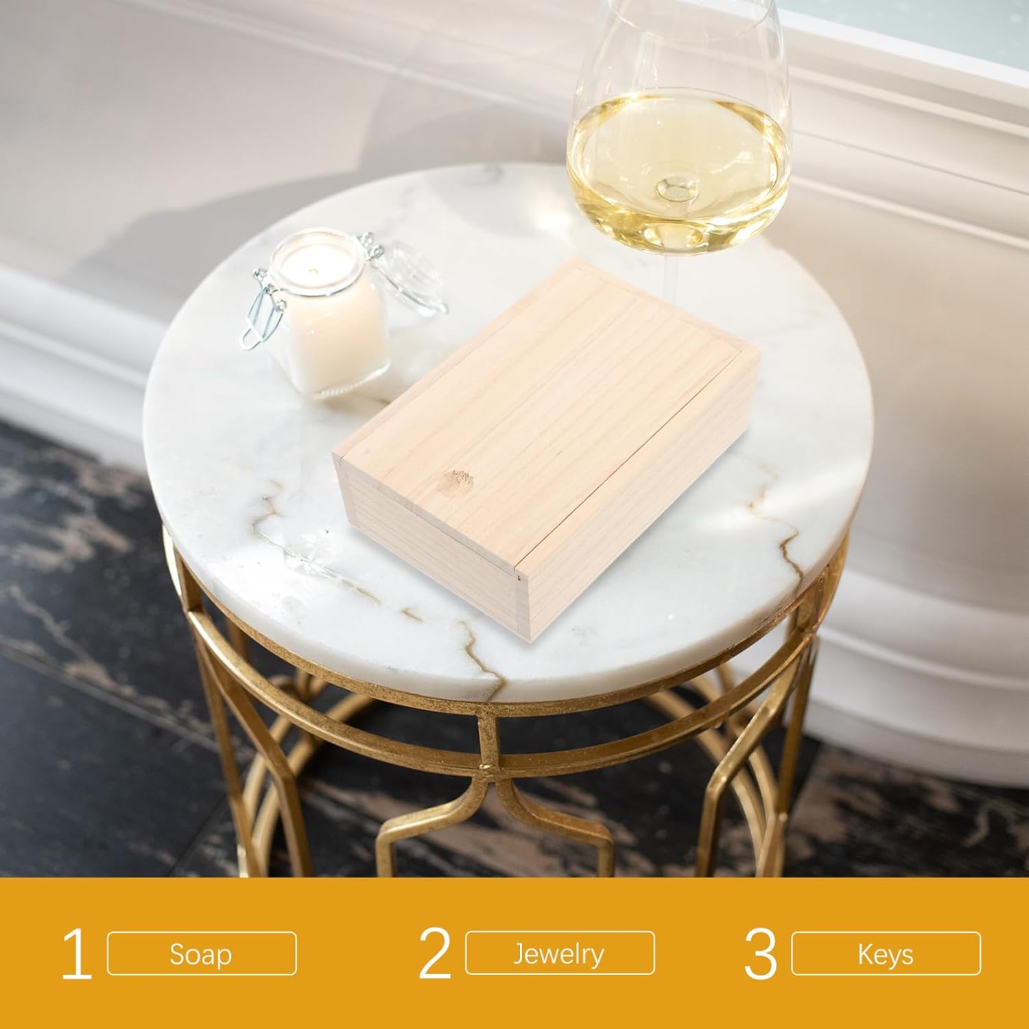 Luxshiny Wooden Soap Dish with Lid Multi-use Holder
