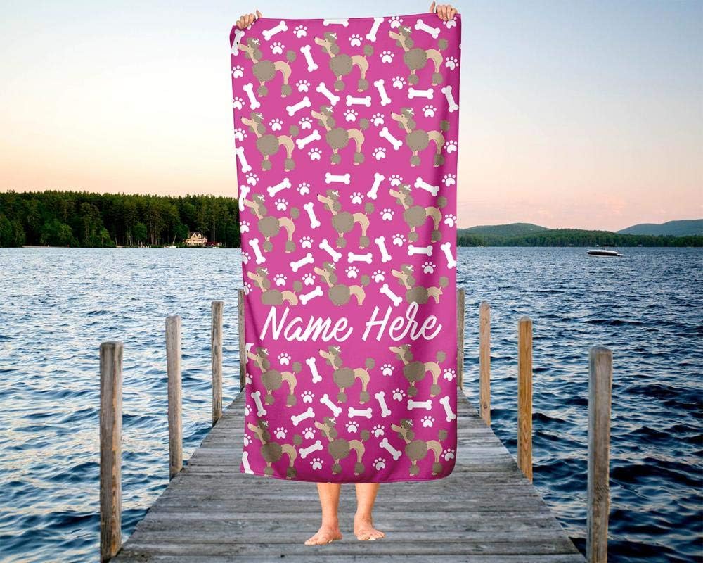 Extra Large Personalized Pet Poodle Towel for Kids and Adults