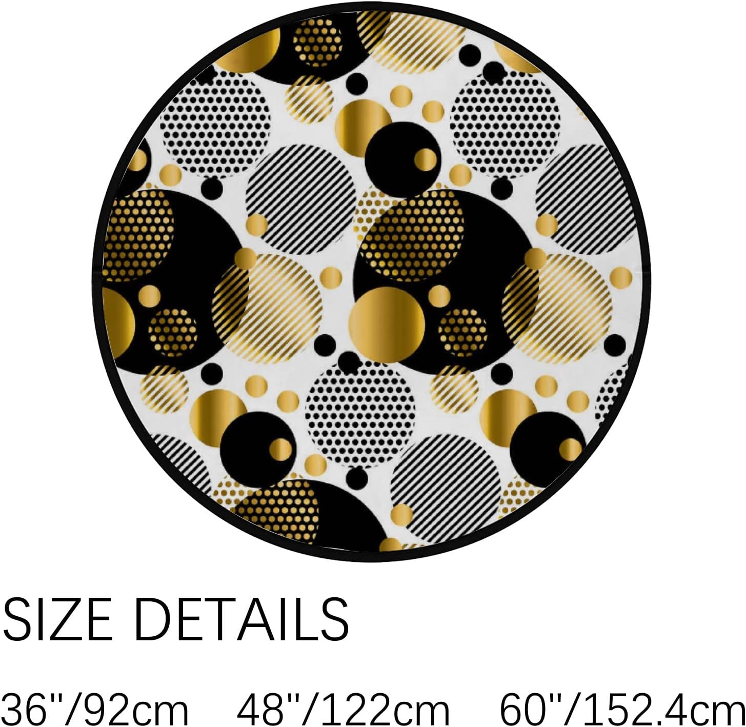 Vantaso 4ft Round Dots Area Rug for Kids Living Room Playroom Mat