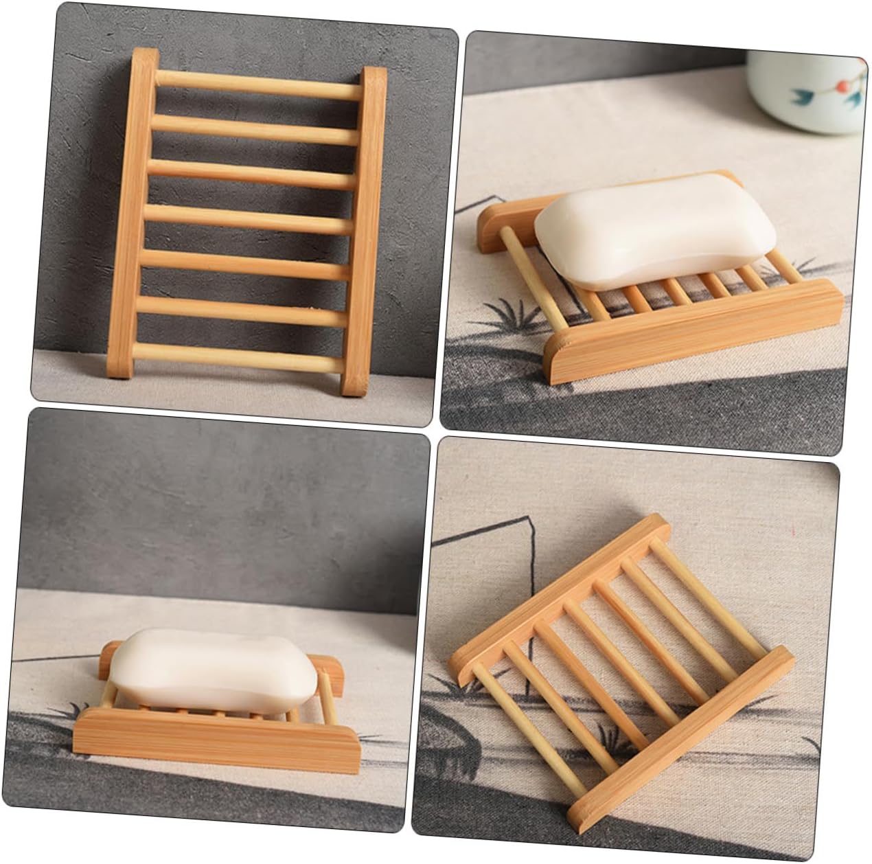 Hemobllo Wooden Soap Holder Natural Design