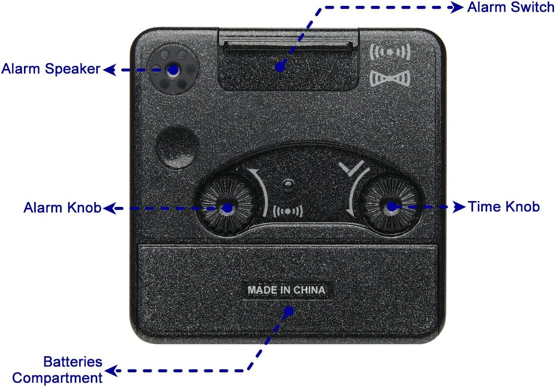 Peakeep Ultra Small Travel Alarm Clock with Snooze Light and Silent Movement Black