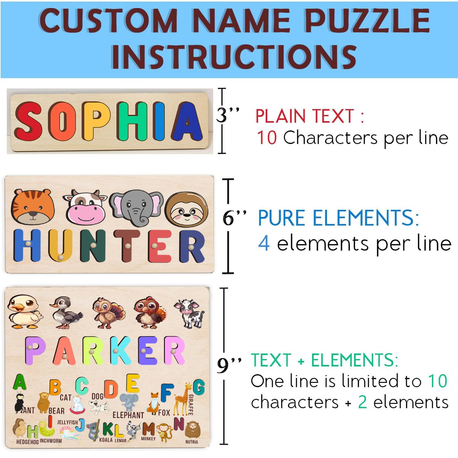 Personalized Wooden Name Puzzle for Baby and Toddler