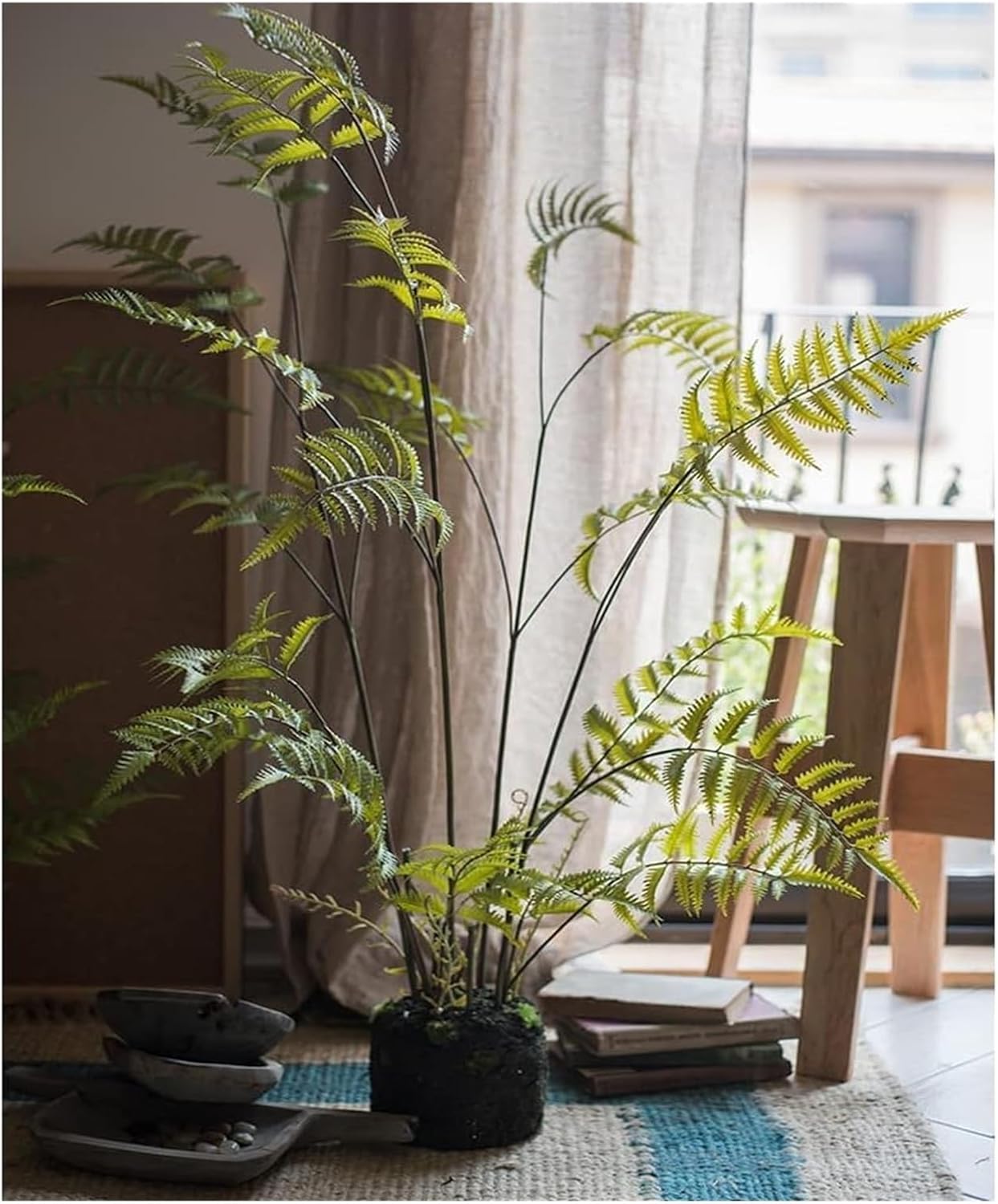Rutavm 130cm Artificial Fern Tree with Realistic Green Leaves