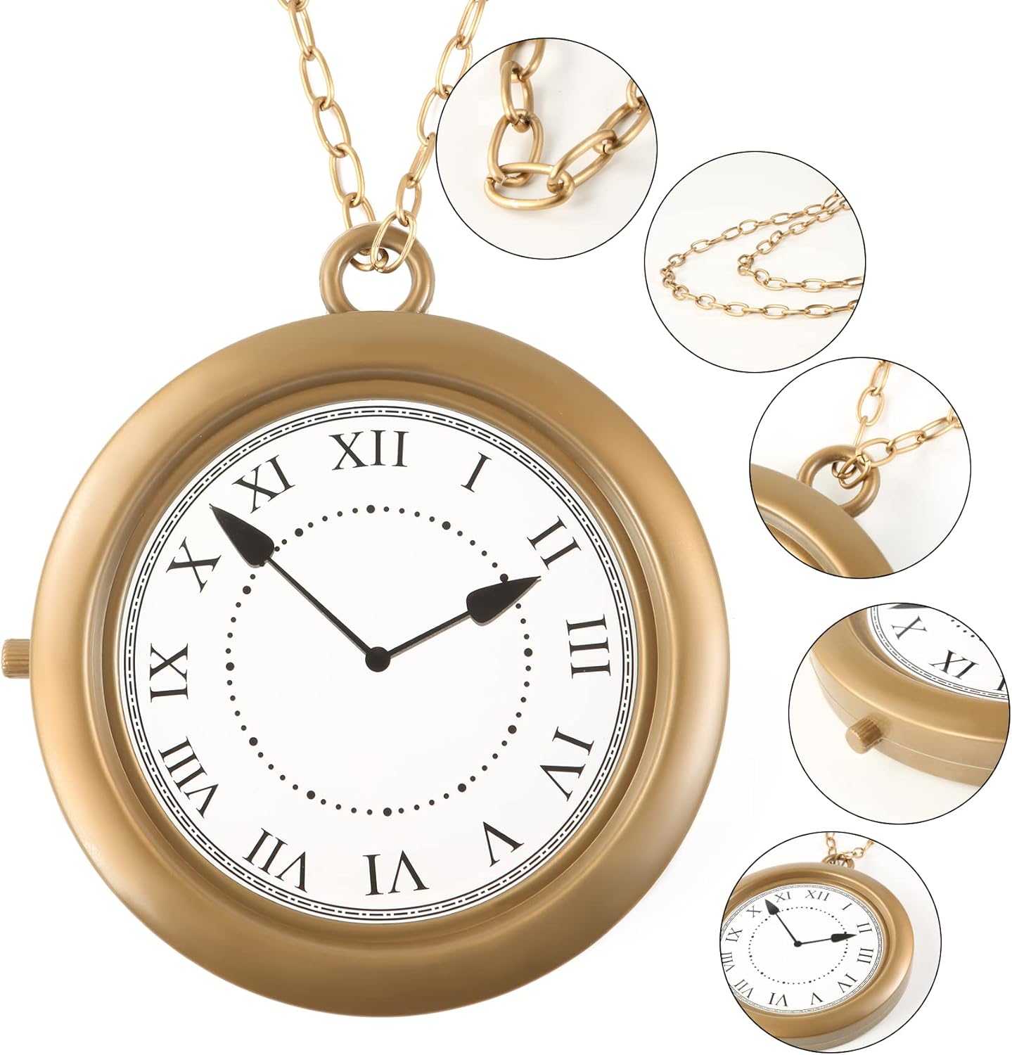Yeetec Jumbo White Rabbit Clock Necklace