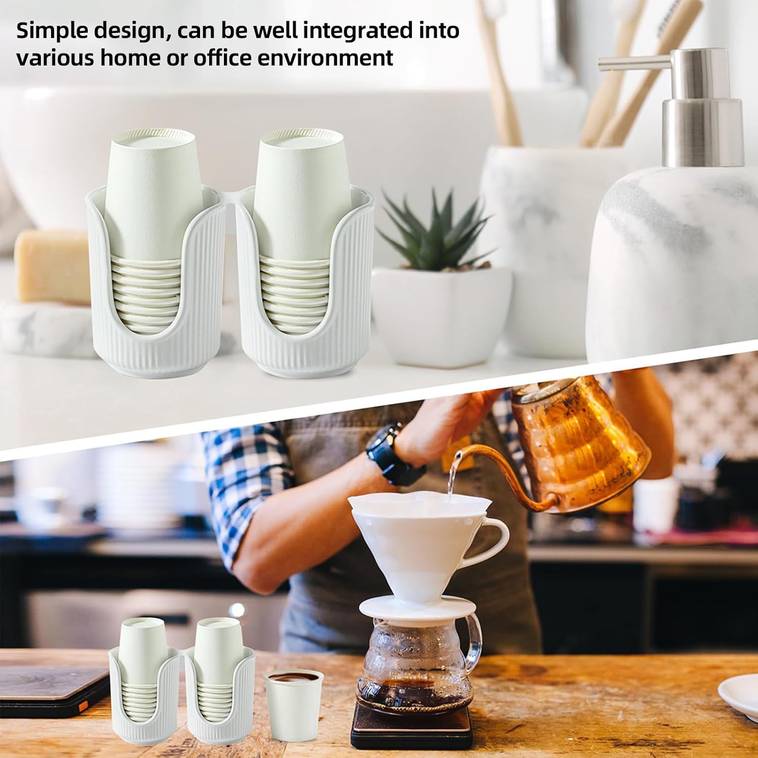 Double Bathroom Cup Holder for 3-5oz Paper Cups