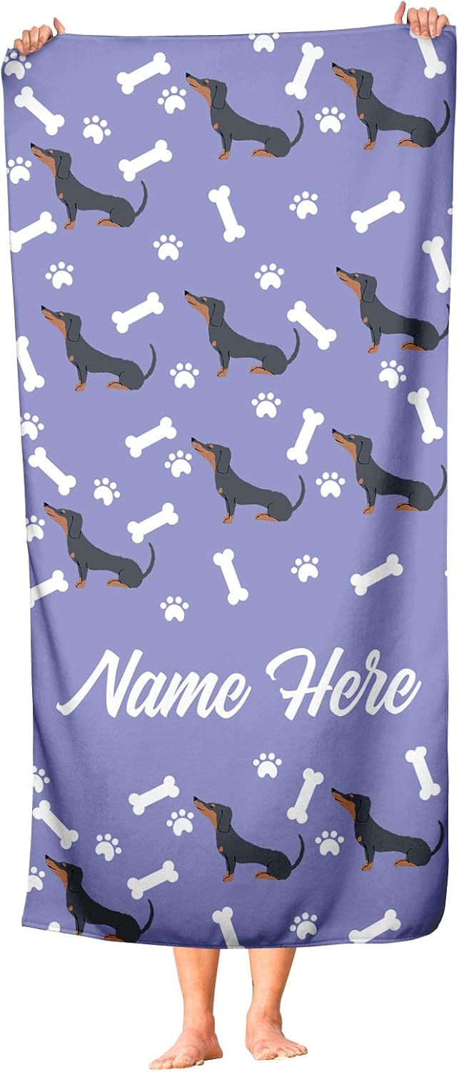 Personalized Corner Extra Large Pet Dachshund Towel
