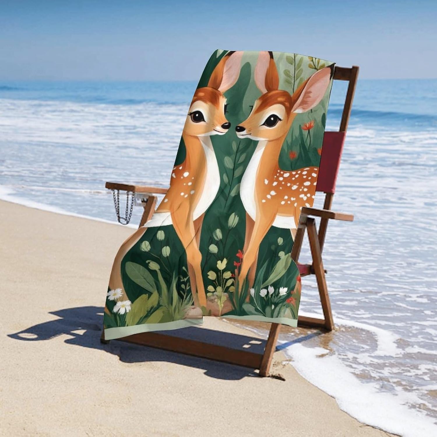 4SEE Oversize Soft Whitetail Deer Beach Towel
