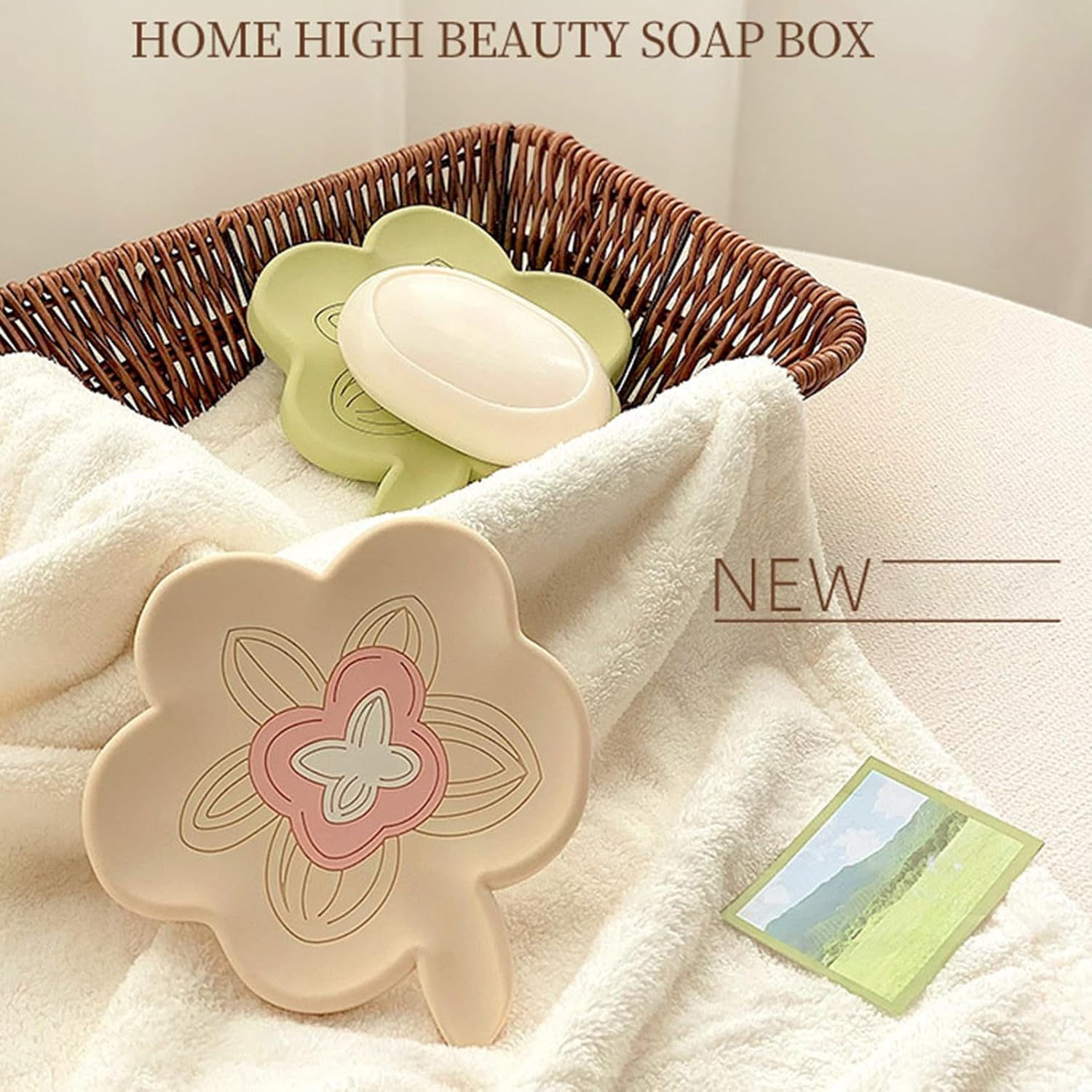 Loyliawa Soap Dish with Flower Shape Drainage