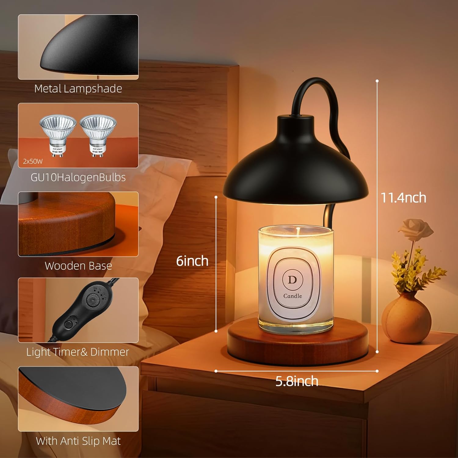 Novamer Candle Warmer Lamp with Timer Dimmer