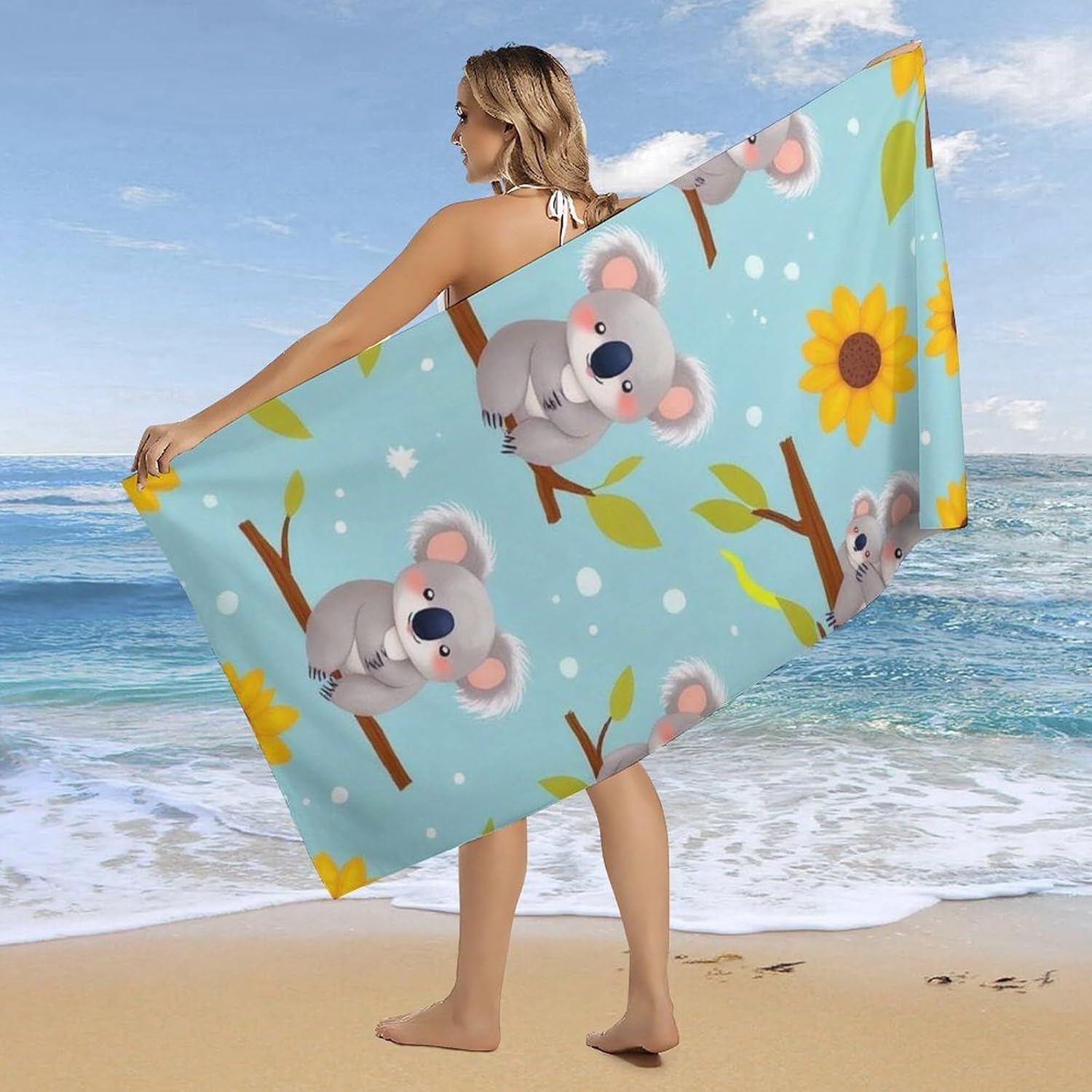 4SEE Extra Large Light Weight Beach Towels with Koala Bear Design