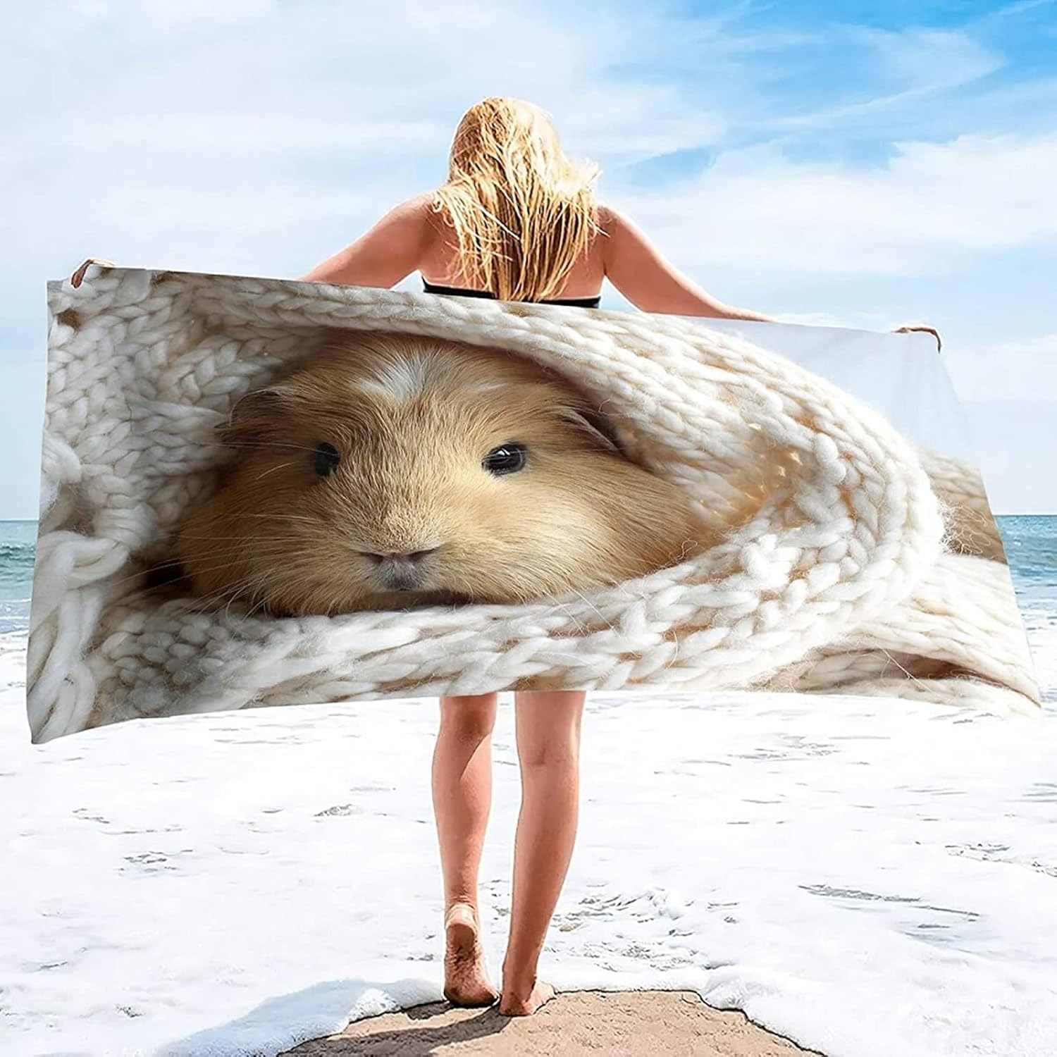 Sxakswol Guinea Pig Beach Towel - 32x62 Inch Lightweight Quick Dry