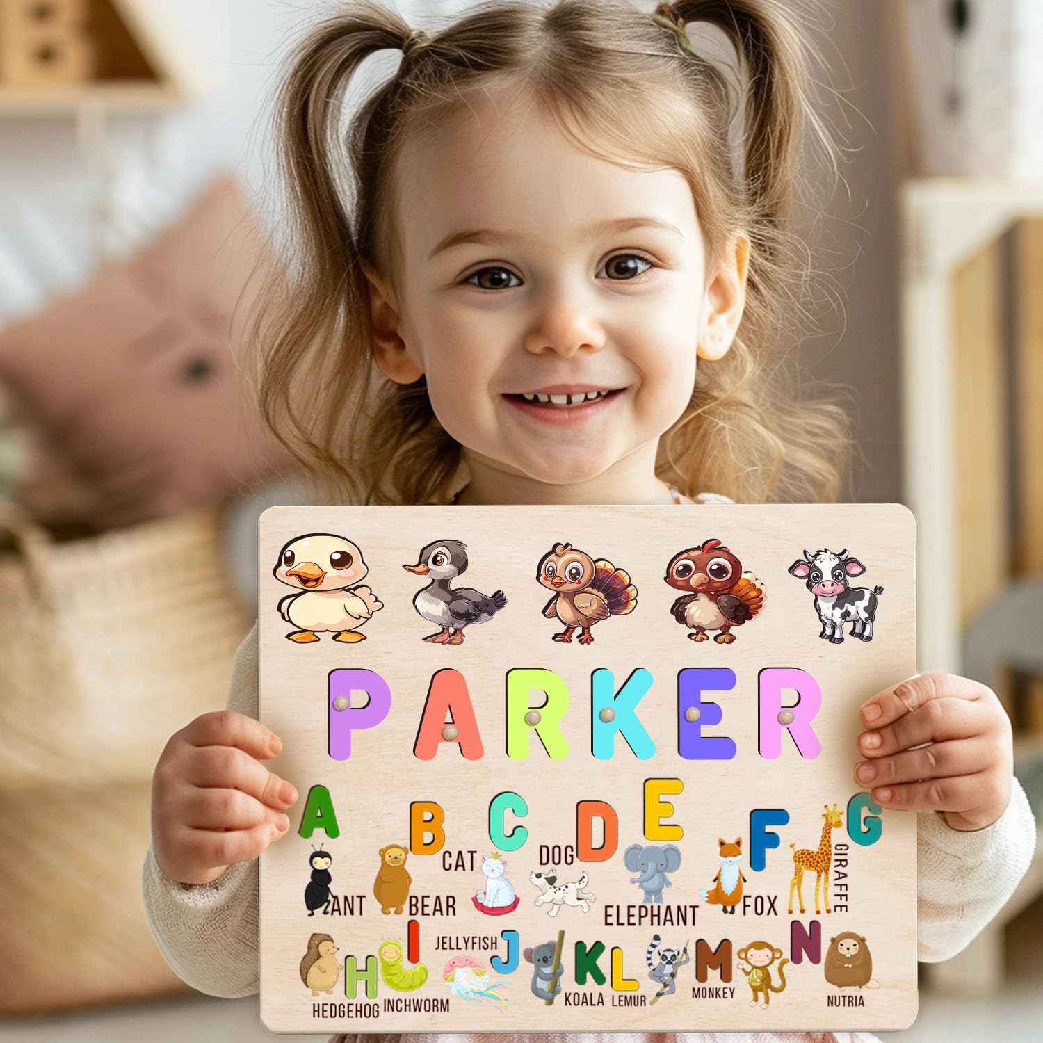 Personalized Wooden Name Puzzle for Baby and Toddler