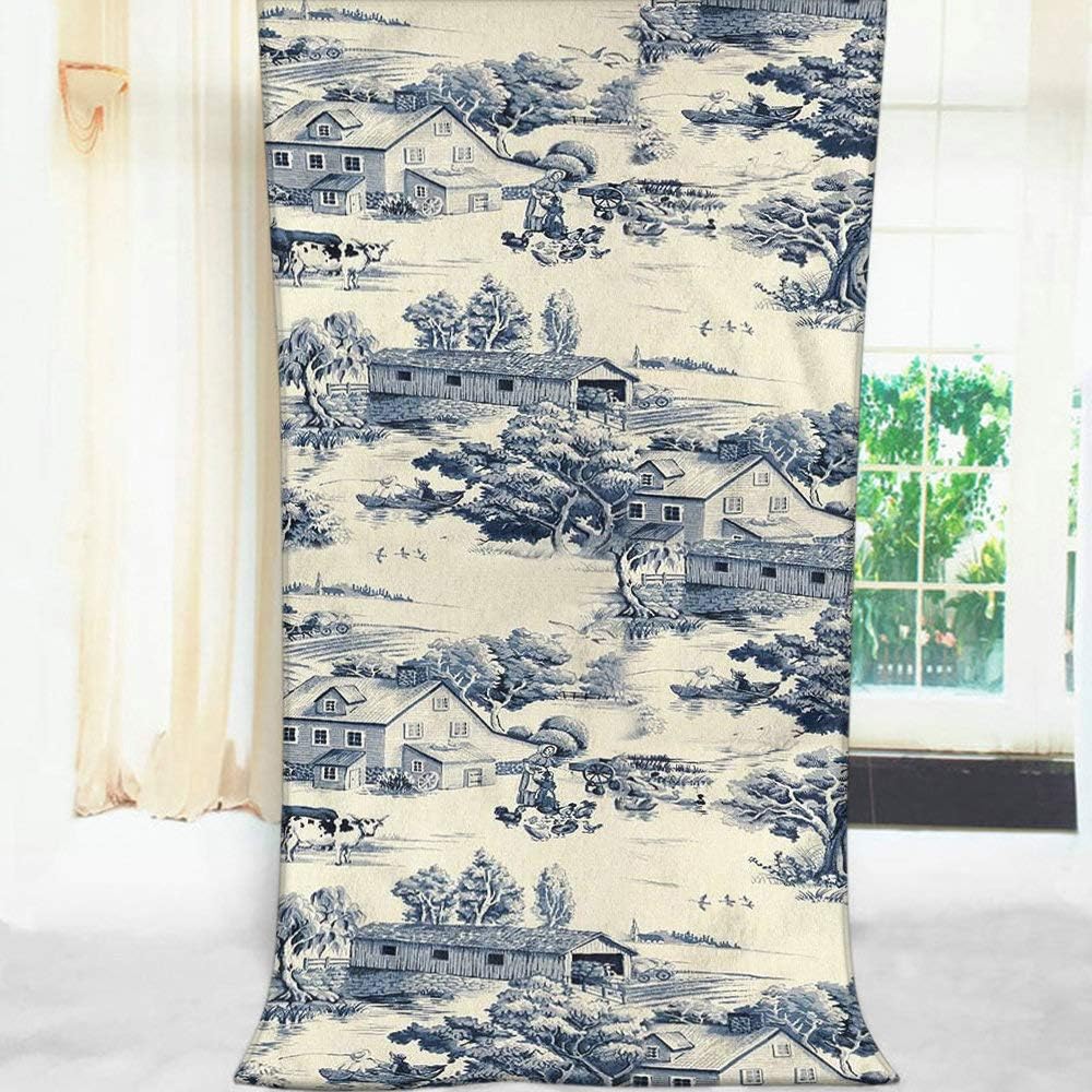 Moslion Unique Toile Pattern Bath Towel 64x32 Inches