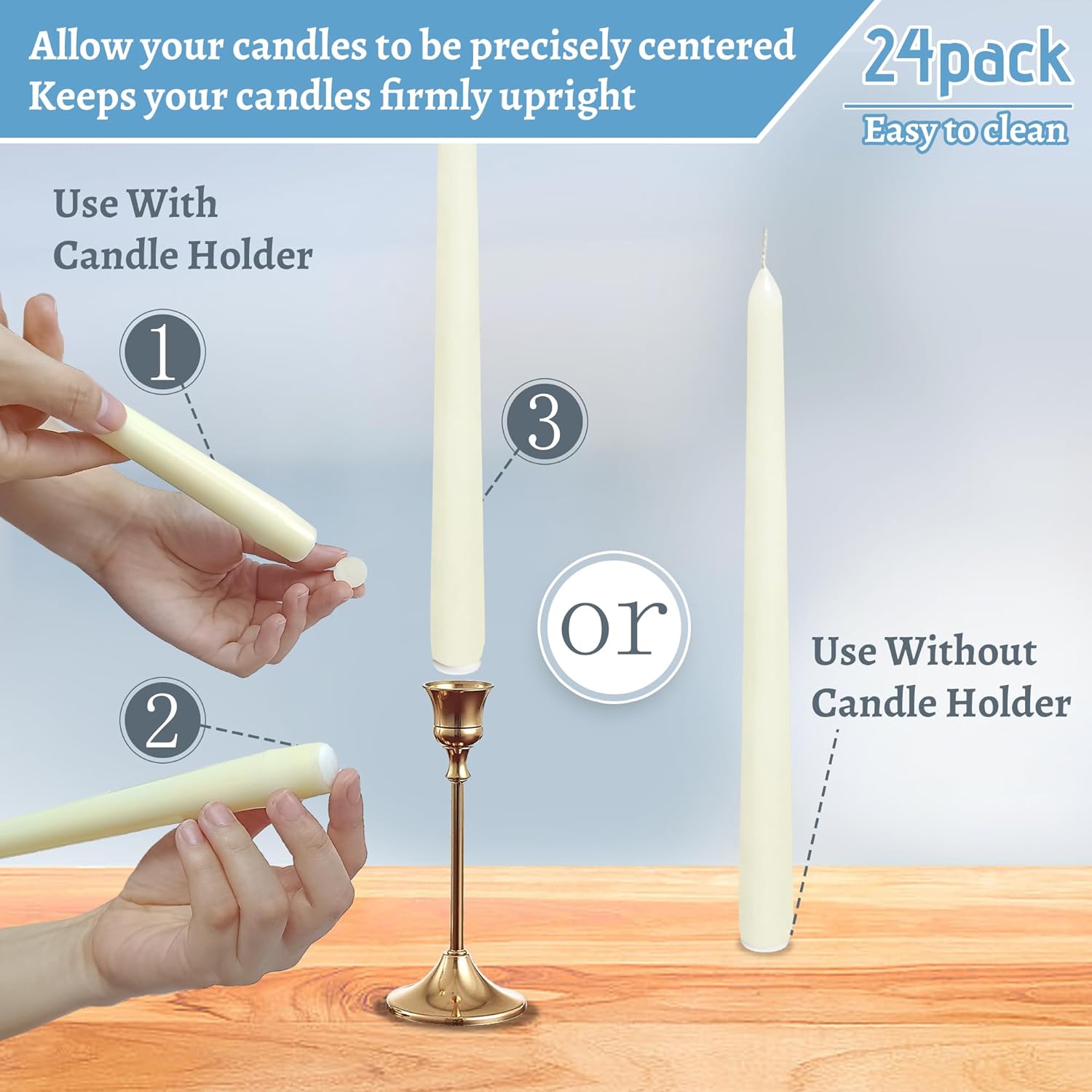 Candle Sticky Dots - Blue Wax Adhesive Dots for Taper Candles