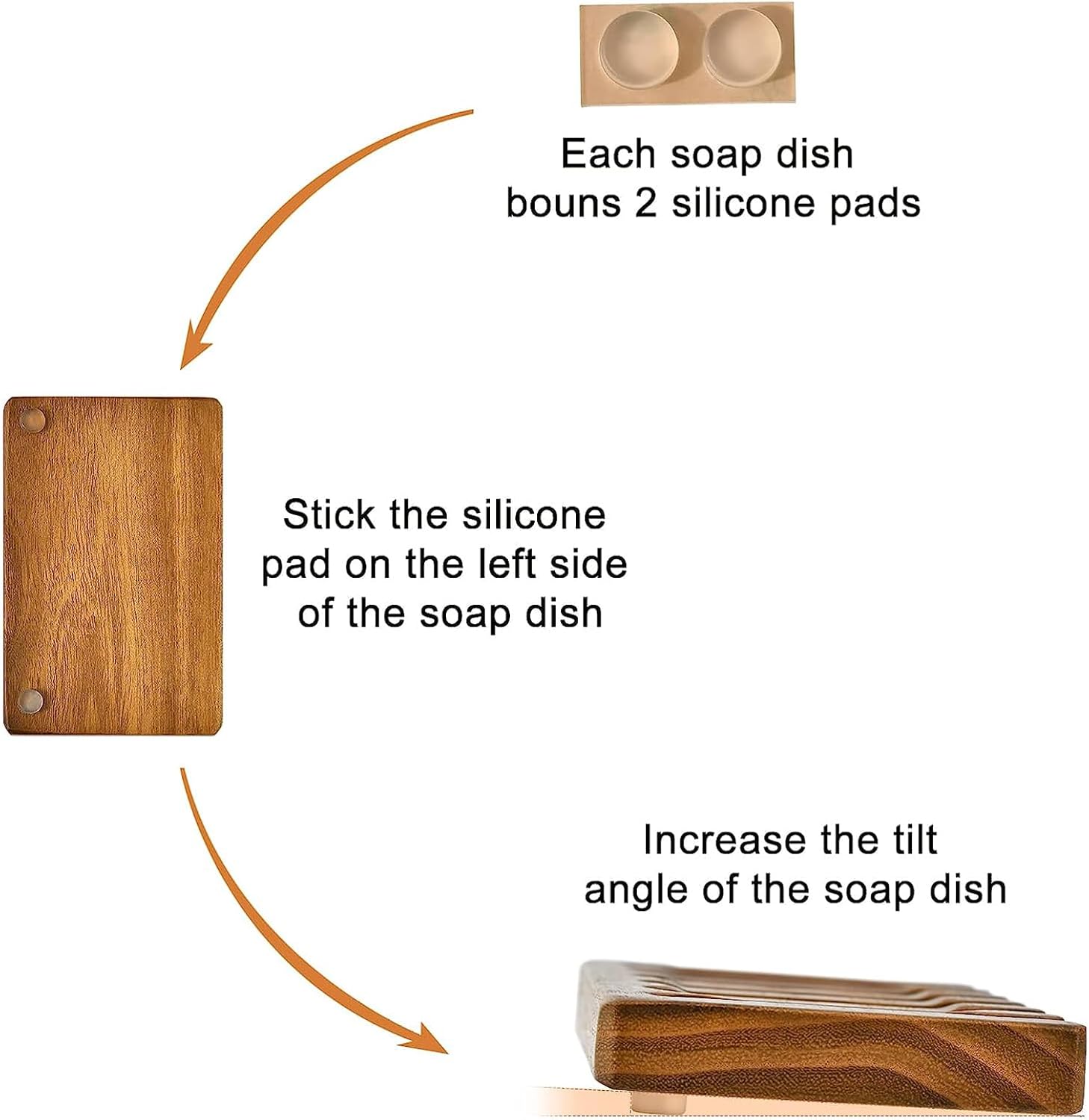 SUBEKYU Teak Wooden Soap Holder 2PCS