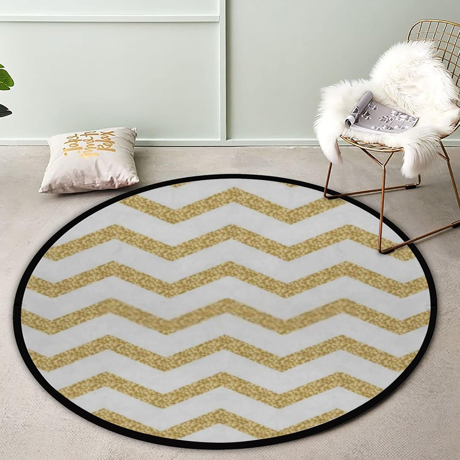Vantaso 5ft Round Foam Rug for Kids Playroom and Living Room