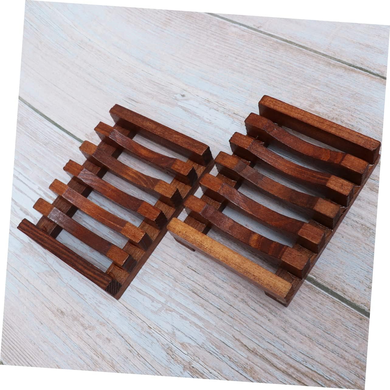 Beatifufu Classic Wooden Soap Dish Set 2 Pieces