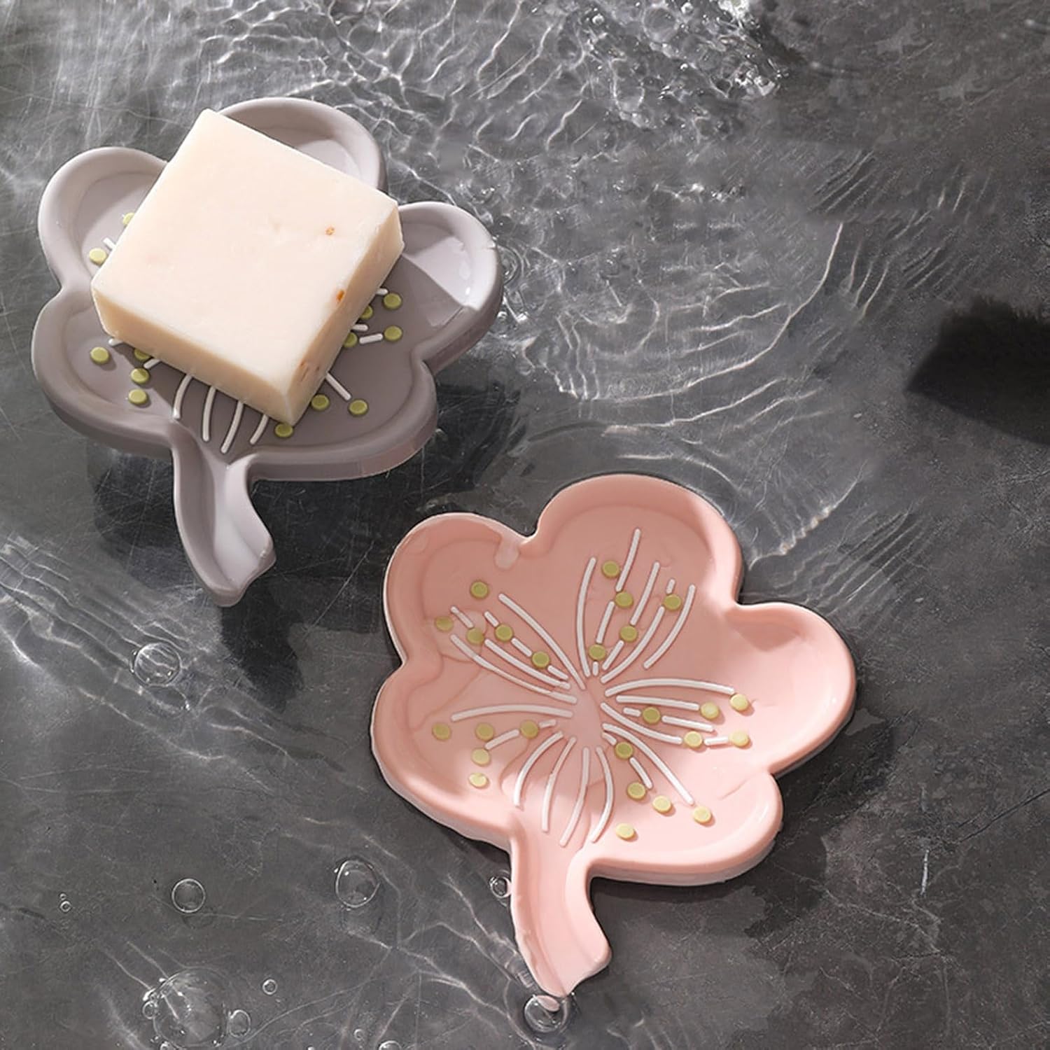 Loyliawa Soap Dish with Flower Shape Drainage