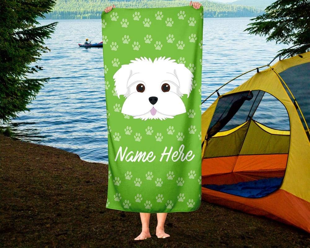 Personalized Corner Extra Large Pet Maltese Towel for Kids