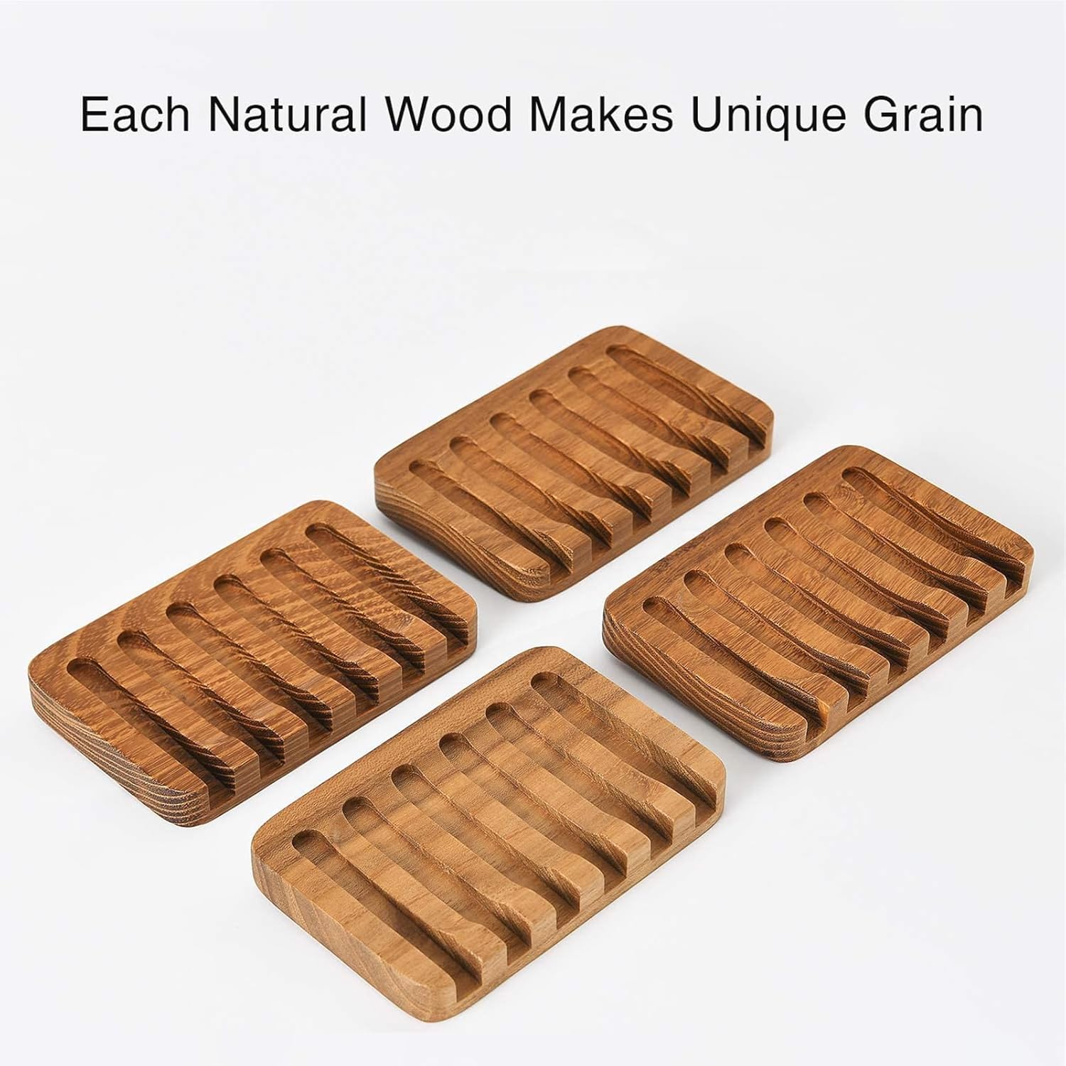 SUBEKYU Teak Wooden Soap Holder 2PCS