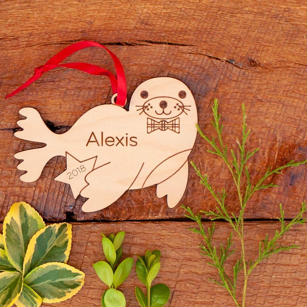 Graphic Spaces Seal Ornament 2024 Babys First Christmas