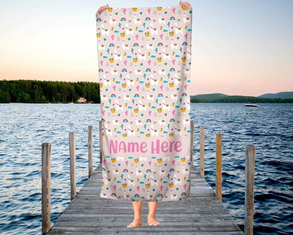 Extra Large Pink Llama Towel for Kids and Adults 1