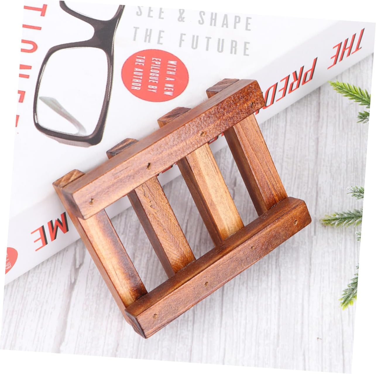 Cabilock Retro Wooden Soap Dish Holder for Shower