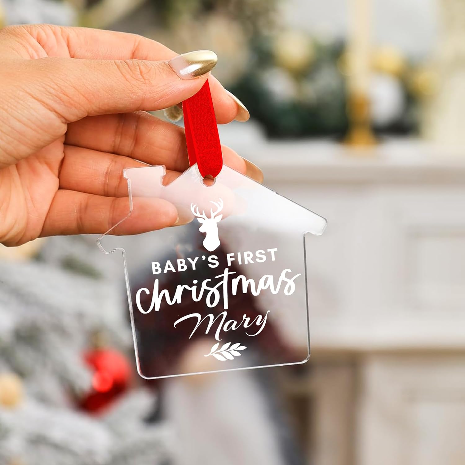 Jasilon Personalized Baby First Christmas Ornament 2024