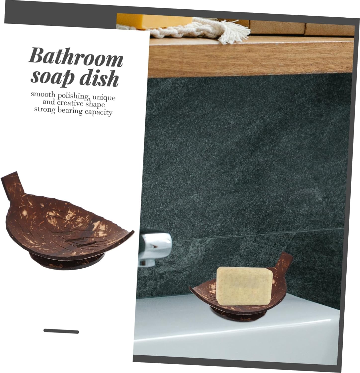 DOITOOL 2pcs Coconut Shell Soap Holder 1
