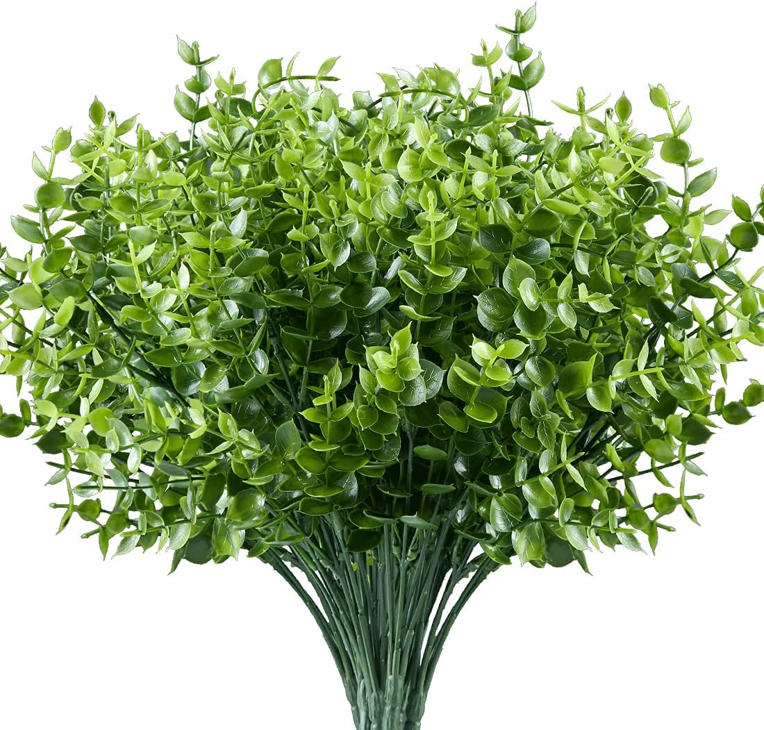 URSTOUD 10PCS Artificial Eucalyptus Plants