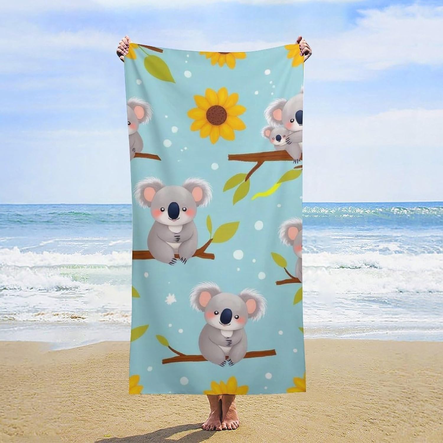 4SEE Extra Large Light Weight Beach Towels with Koala Bear Design