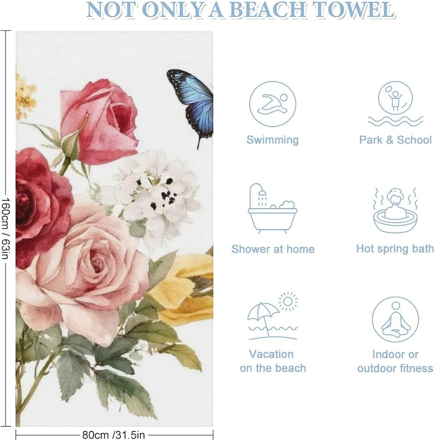 4SEE Premium Double-Sided Velvet Beach Towel 1