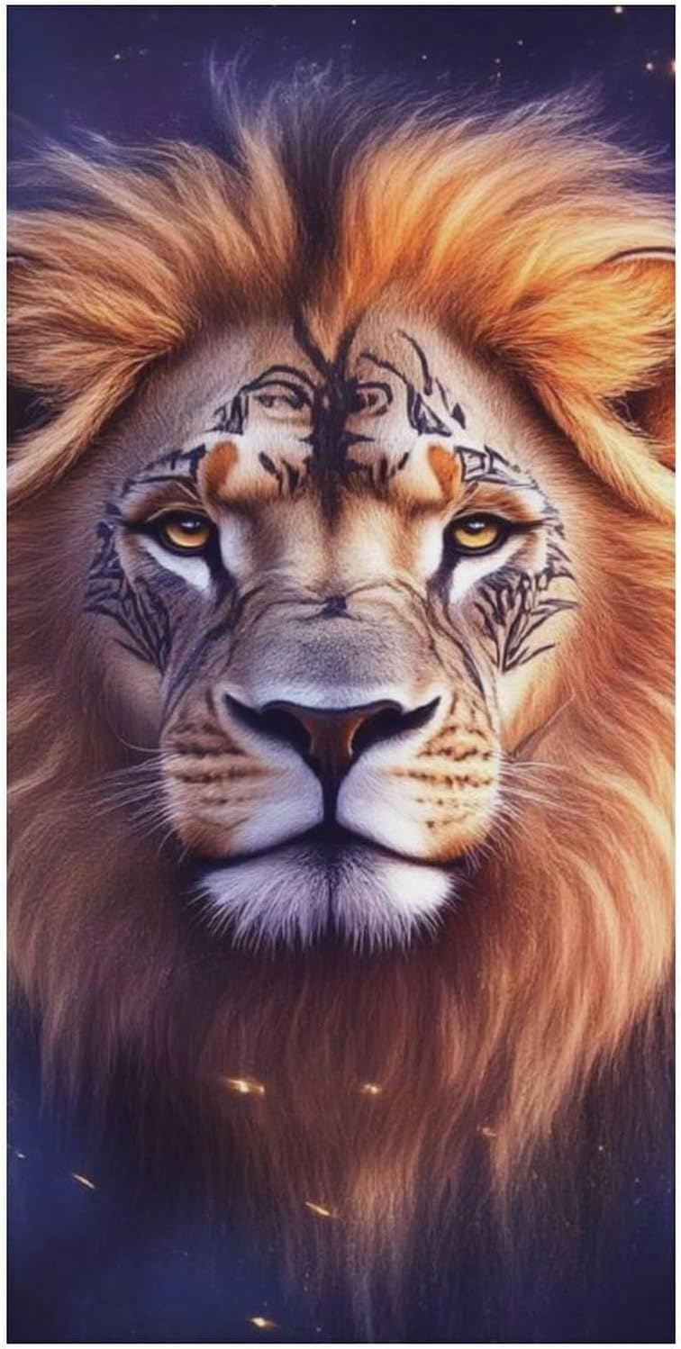 4SEE Plus Size Beach Towel with Lion Design