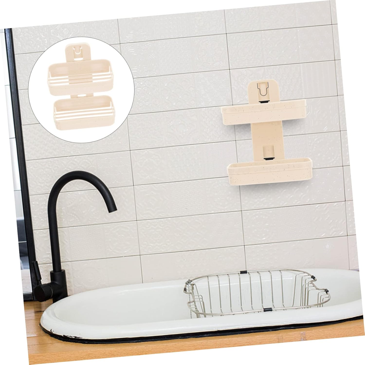 Adhesive Double Layer Soap Holder for Bathroom and Kitchen 1