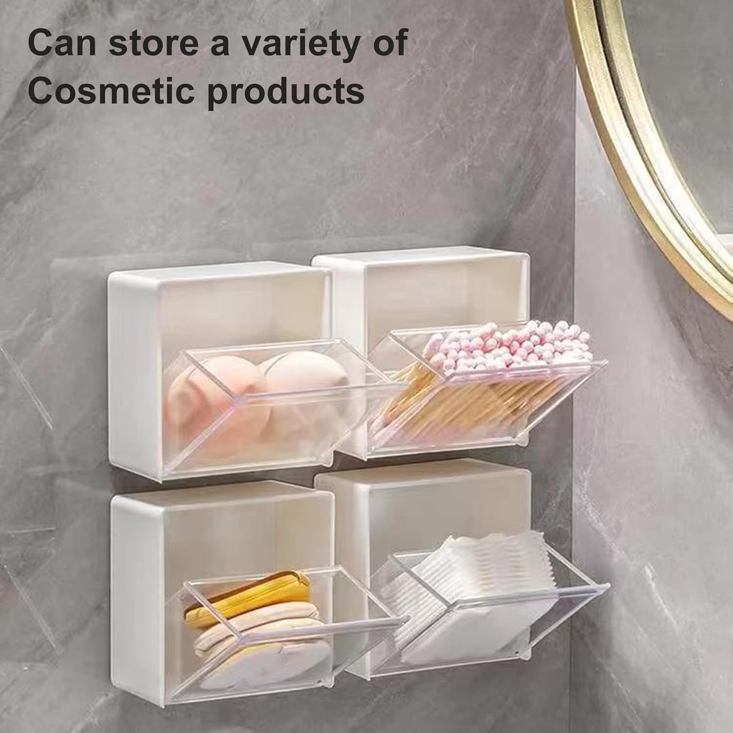 Transparent Wall Mounted Organizer Box Jar with Waterproof Lid