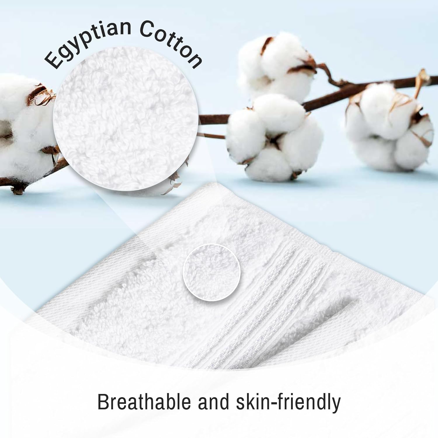 Superior Egyptian Cotton Bath Towel Set Set of 2 White