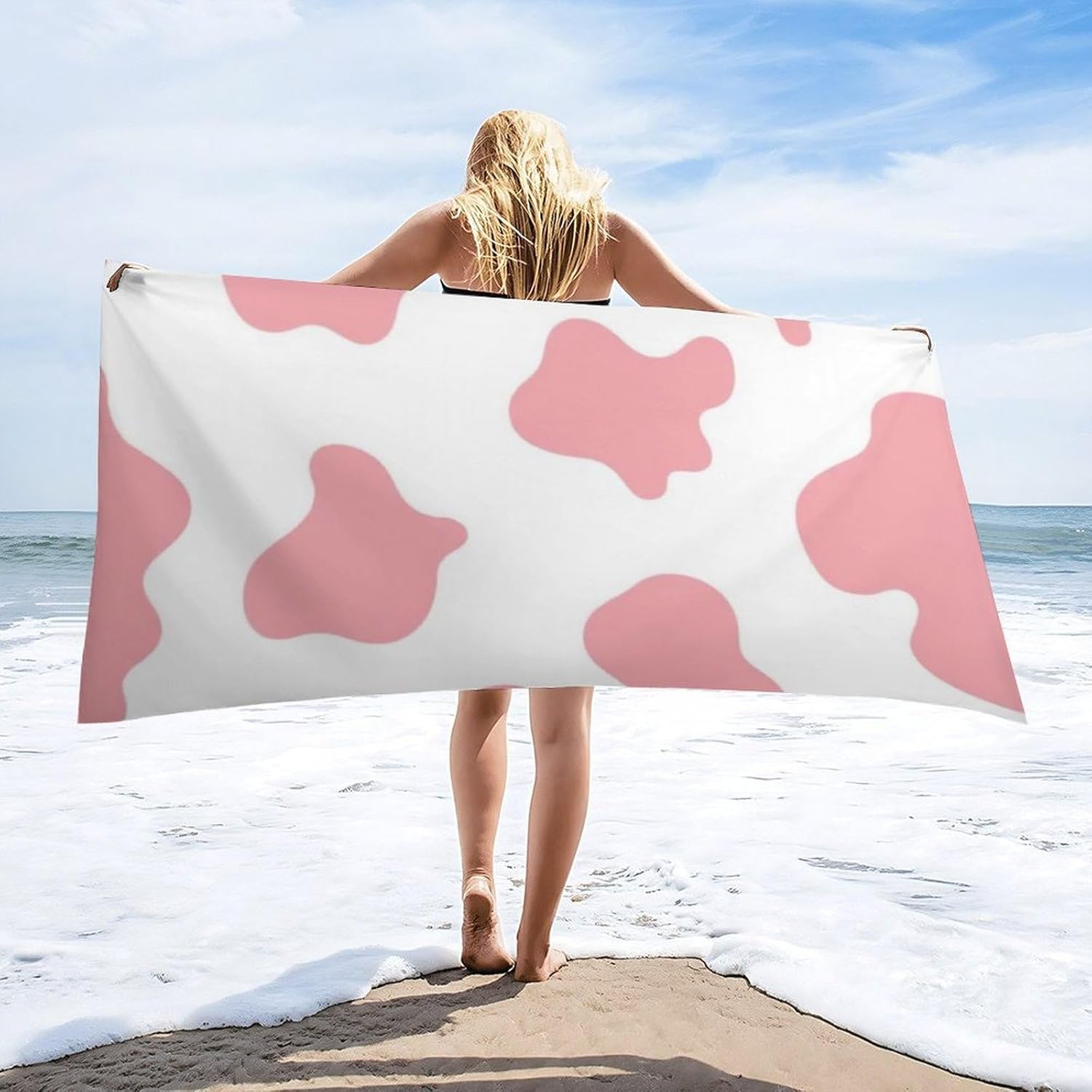 4SEE Cute Cow Print Beach Towel Extra Large 63x315 Inches