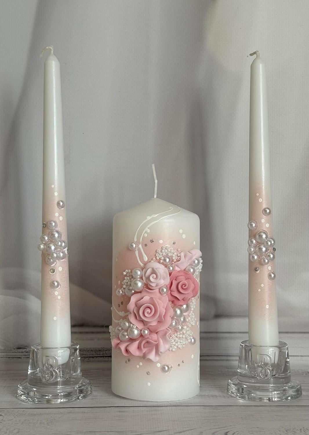 Magik Life Unity Candle Set - White Wedding Unity Candles