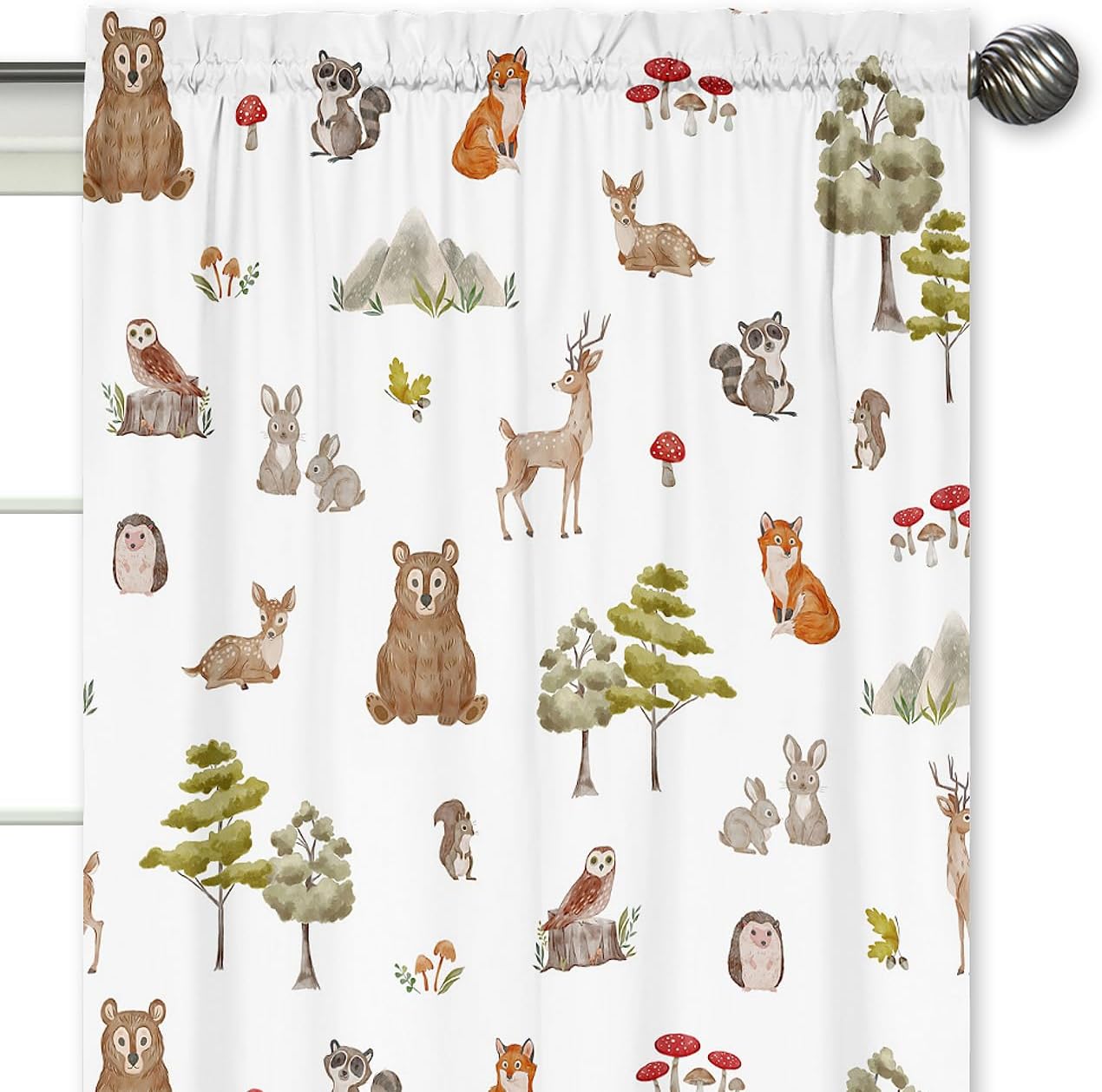 Sweet Jojo Designs Woodland Forest Animal Window Panels Set of 2