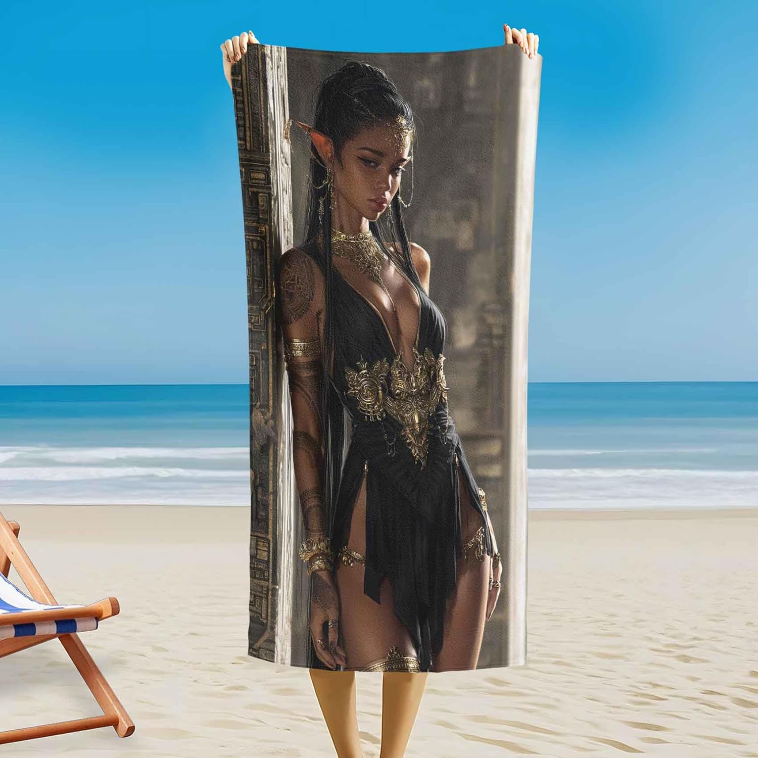 PolXmyxor Magnetic Beach Towel with Buckle 1
