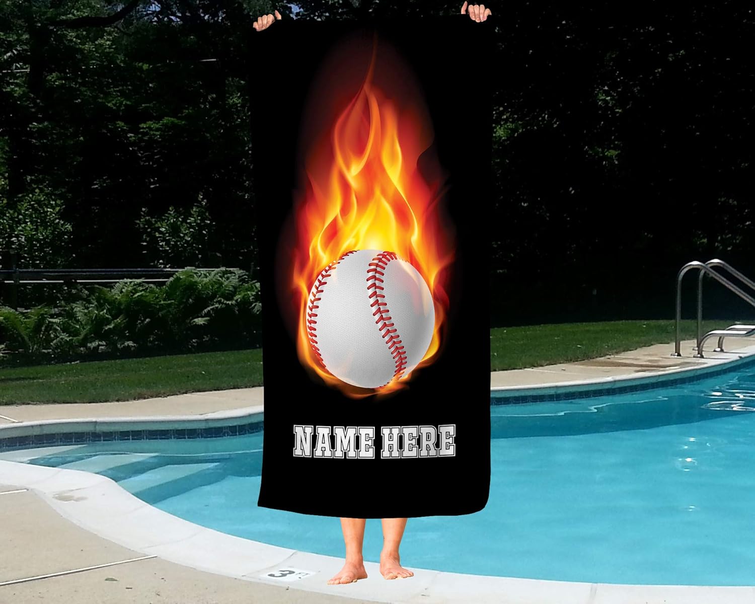 Personalized Baseball Beach Towels for Kids