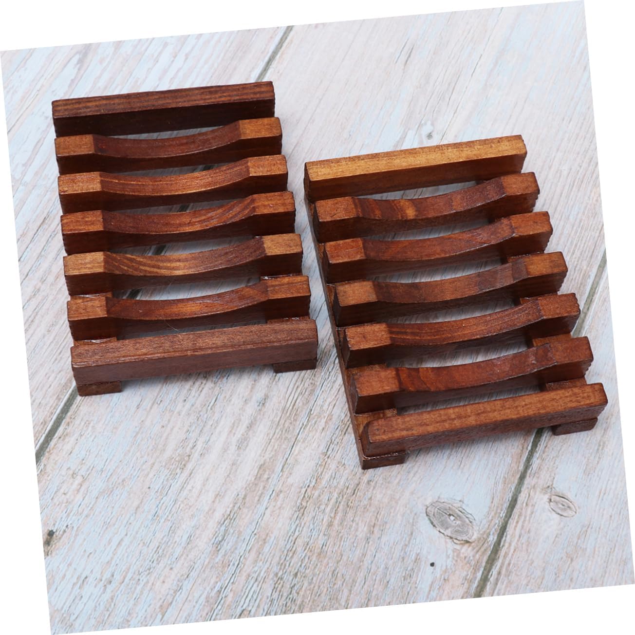 Beatifufu Classic Wooden Soap Dish Set 2 Pieces